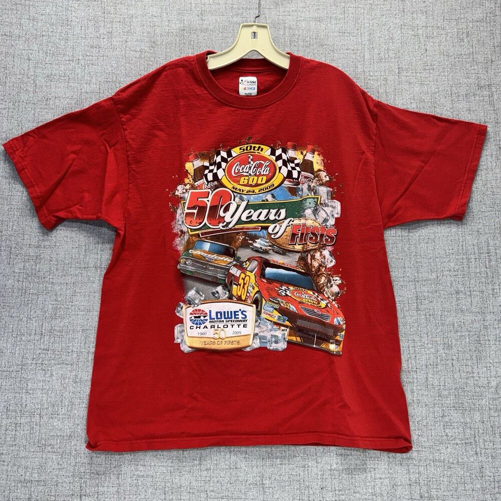 Chase Authentics Charlotte Coca Cola 600 50 Years of Firsts Shirt Men's XL
